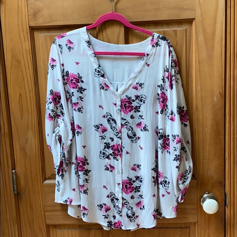 Skull print blouse